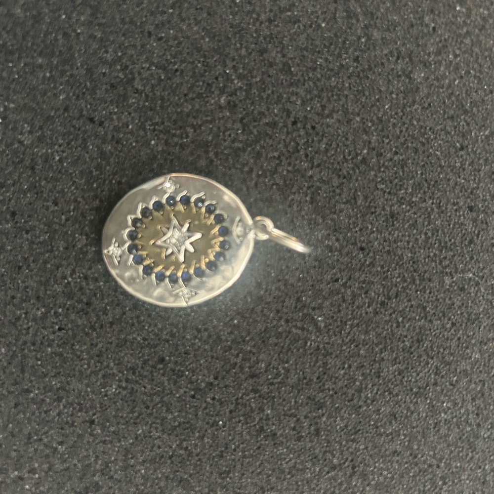 Silver and Gold Starburst Pendant Necklace. Find True North Pendant